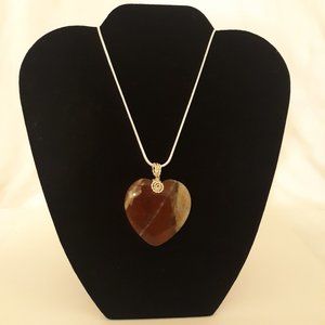 handcrafted Arizona cut and polished stone. silver 20" chain,